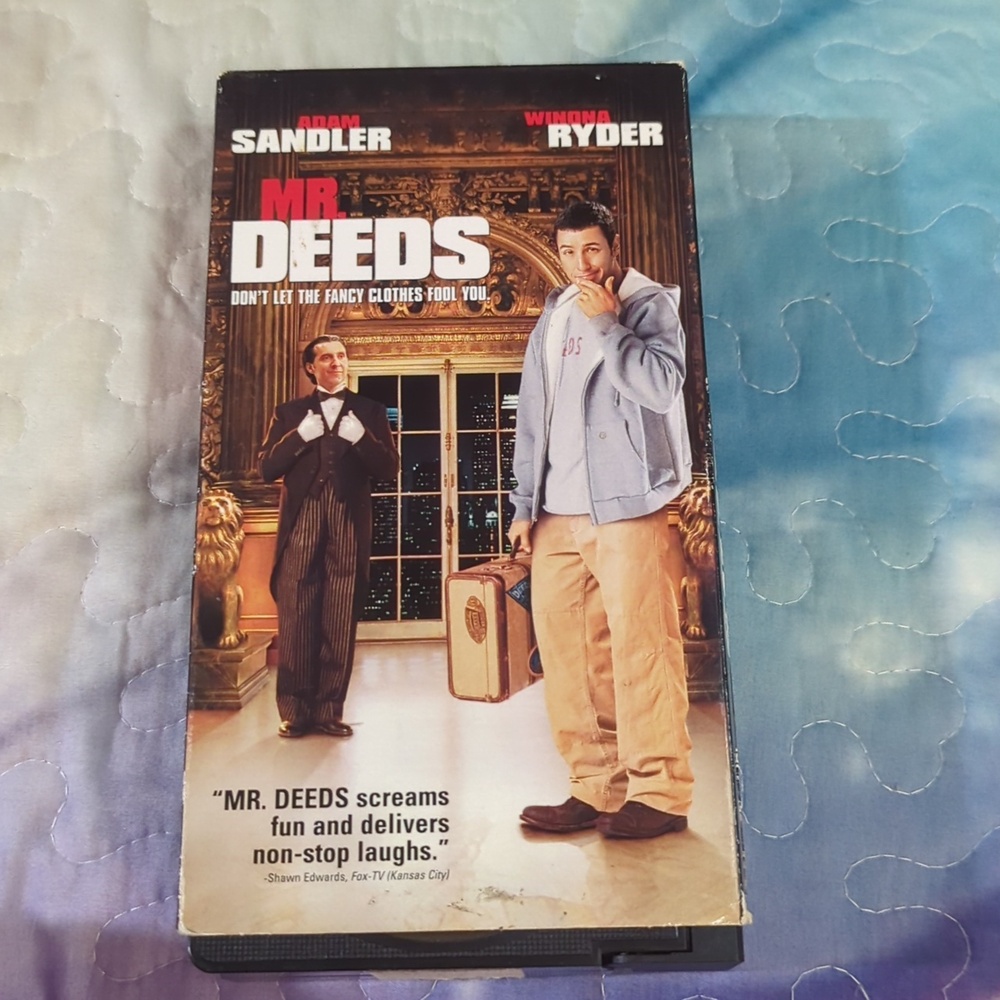 Mr. Deeds VHS Movie Cover - Adam Sandler - Blue, Tan, Black - Picture 2 of 13